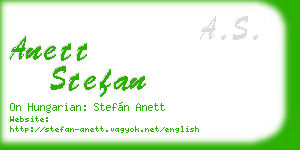 anett stefan business card