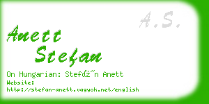 anett stefan business card